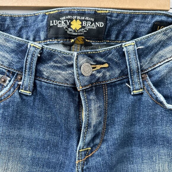 Lucky Brand Lola Skinny Reg Low-Rise Distressed Jeans Medium Wash Denim Women 27 - Picture 9 of 16